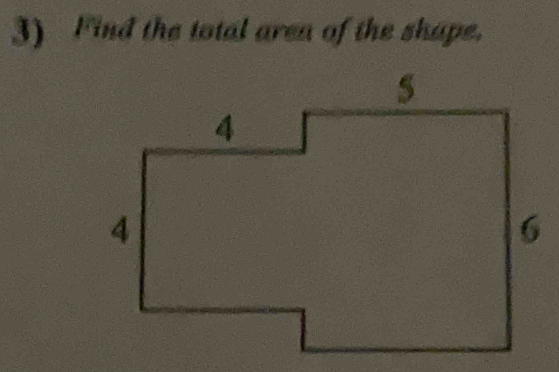 Find the total aren of the shape.