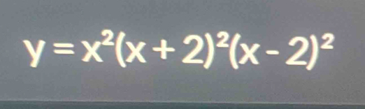 y=x^2(x+2)^2(x-2)^2