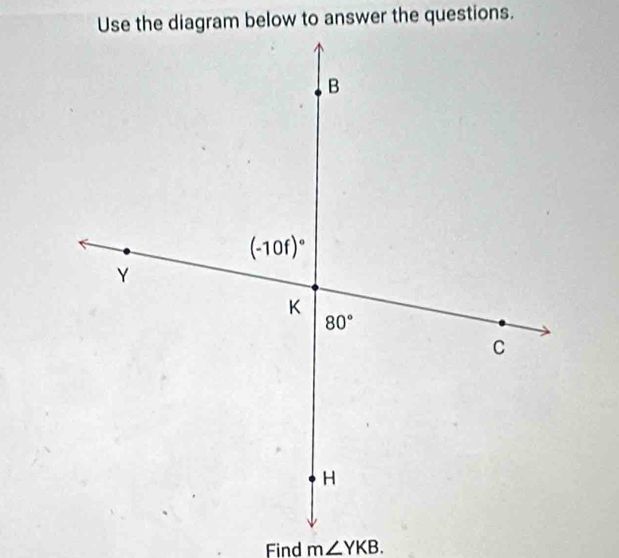 Find m∠ YKB.