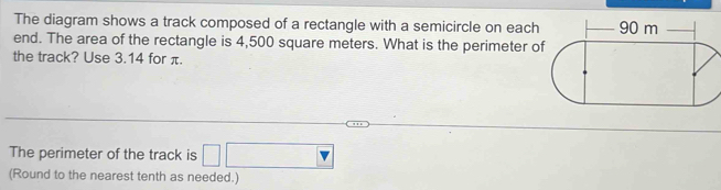 Solved: The diagram shows a track composed of a rectangle with a ...