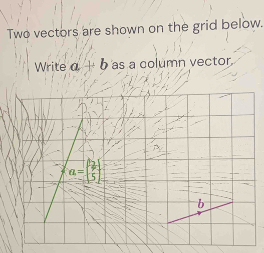 Solved: Two vectors are shown on the grid below. Write a+b as a column ...