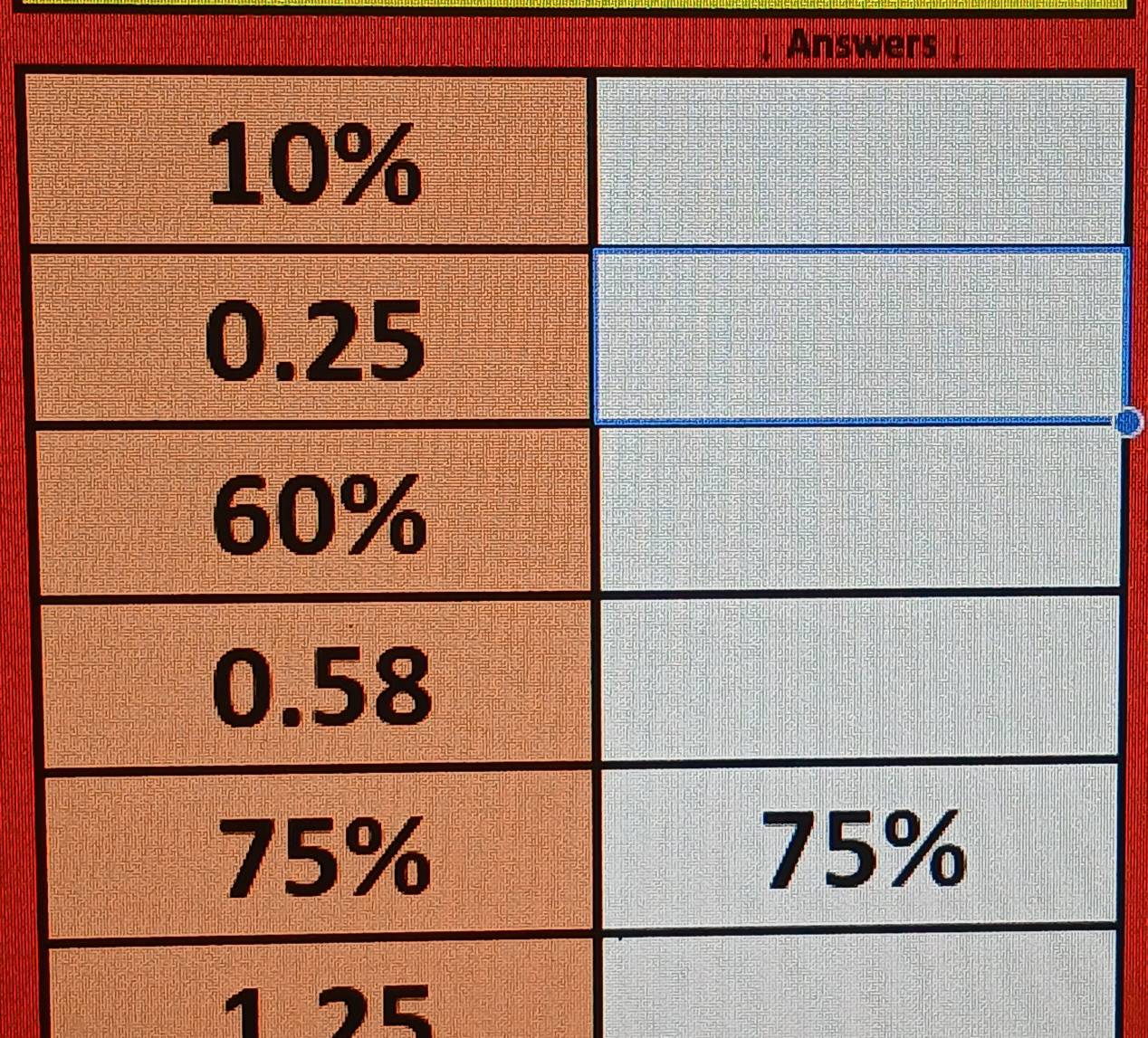 Answers
1 25