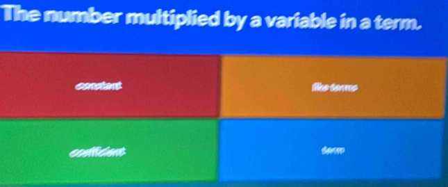 The number multiplied by a variable in a term. 
like dorms 
eodident