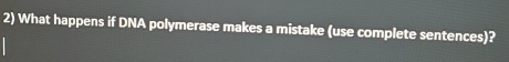 What happens if DNA polymerase makes a mistake (use complete sentences)?