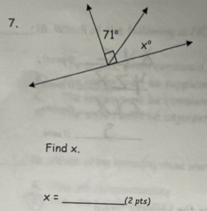 Find x.
x=
_(2 pts)