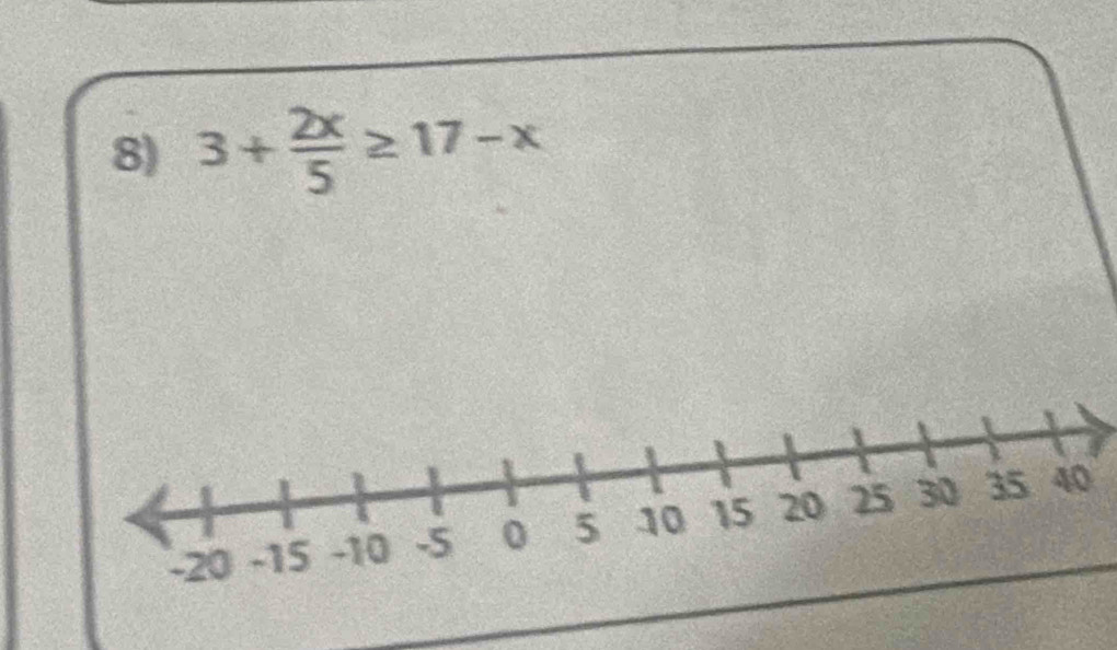 3+ 2x/5 ≥ 17-x