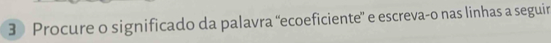 Procure o significado da palavra “ecoeficiente” e escreva-o nas linhas a seguir