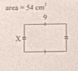 area=54cm^2