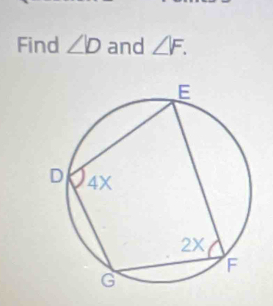 Find ∠ b and ∠ F.