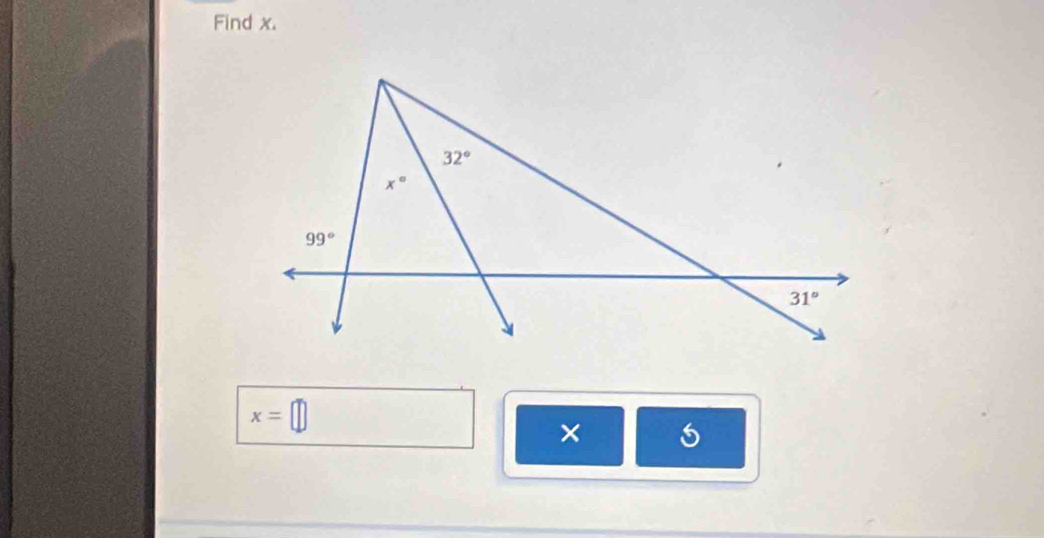 Find x.
x=□
× 6