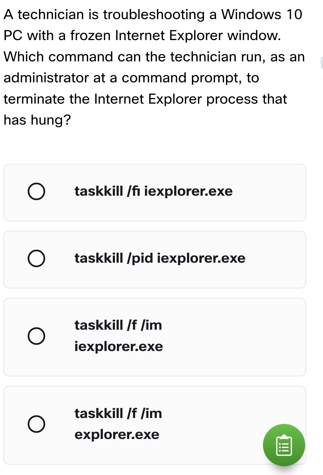 Solved: A technician is troubleshooting a Windows 10 PC with a frozen ...