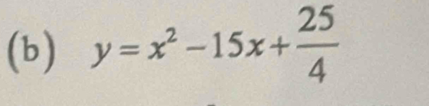 y=x^2-15x+ 25/4 