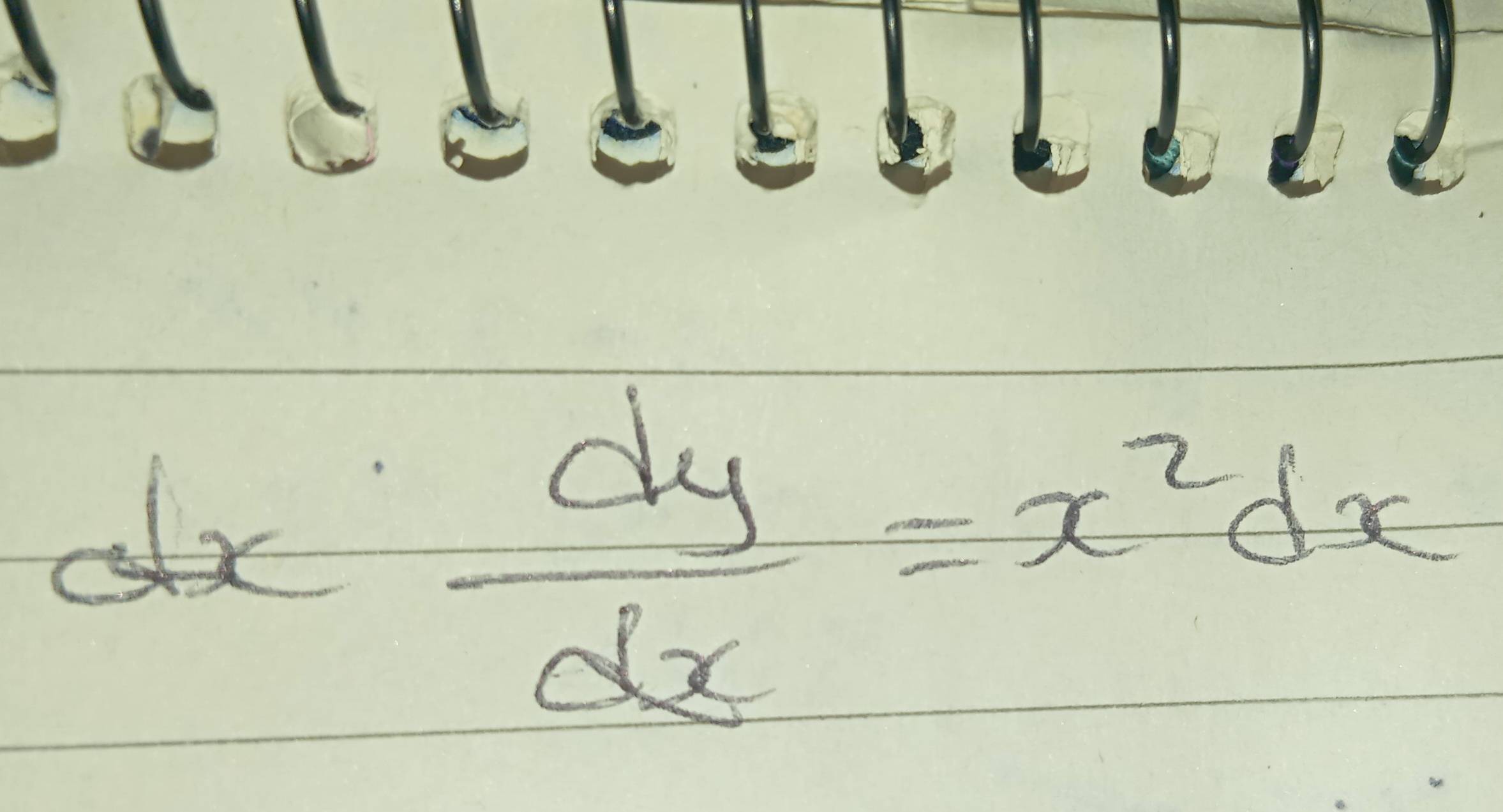  dy/dx =x^2dx