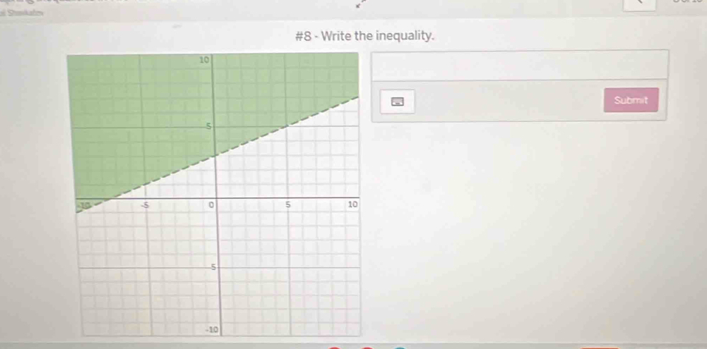 Sukale» 
#8 - Write the inequality. 
Submit