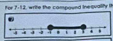 For 7-12, write the compound Inequality th