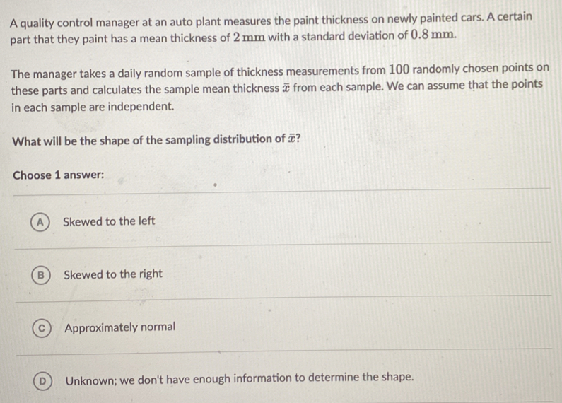 Solved: A quality control manager at an auto plant measures the paint ...