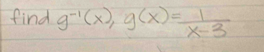 find g^(-1)(x), g(x)= 1/x-3 