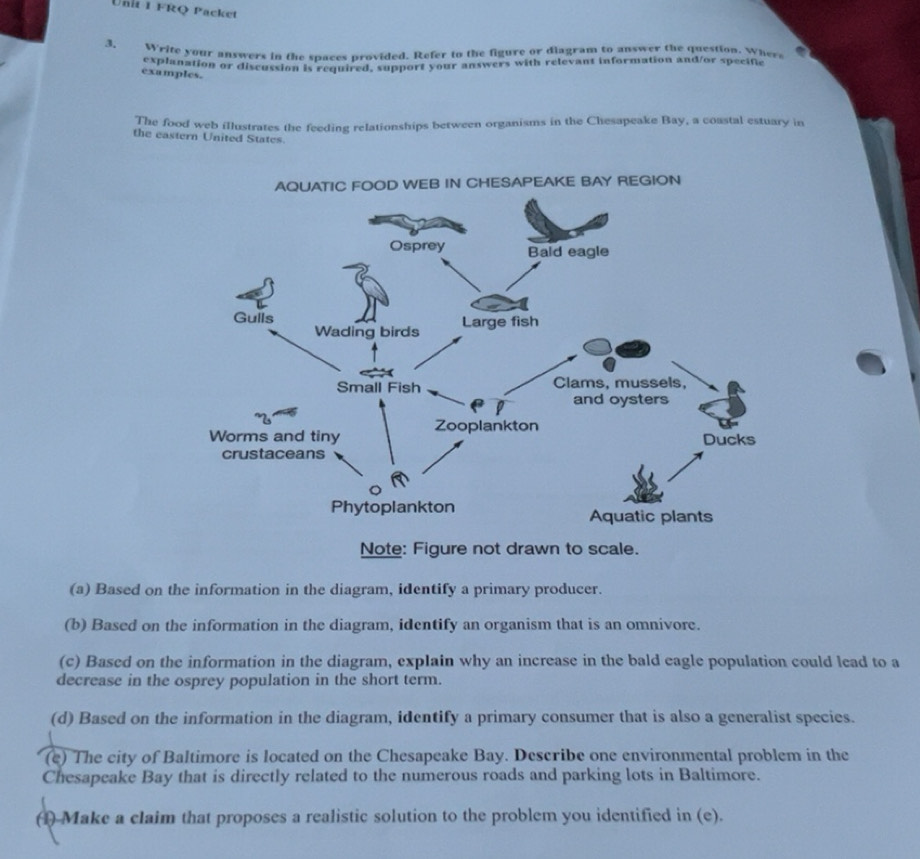 Solved: Unh 1 FRQ Packet 3. Write your answers in the spaces provided ...