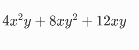 4x^2y+8xy^2+12xy