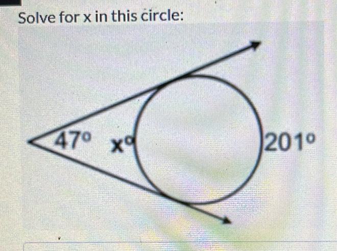 Solve for x in this circle: