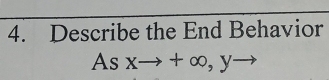 Describe the End Behavior
Asxto +∈fty , yto