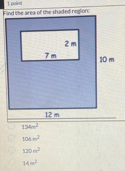 134m^2
106m^2
120m^2
14m^2