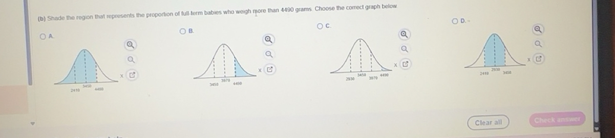 Solved: Shade the region that represents the proportion of full-term ...
