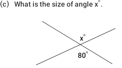 What is the size of angle x°.