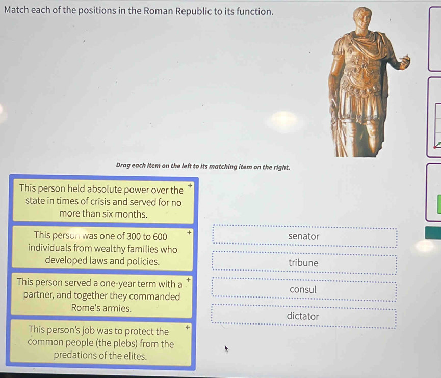 Solved: Match each of the positions in the Roman Republic to its ...