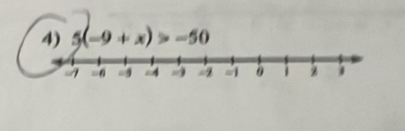 5(-9+x)>-50