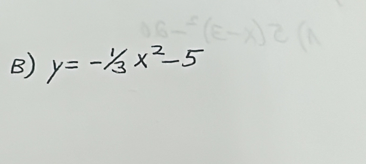 y=-1/3x^2-5