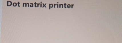 Dot matrix printer