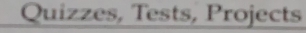 Quizzes, Tests, Projects