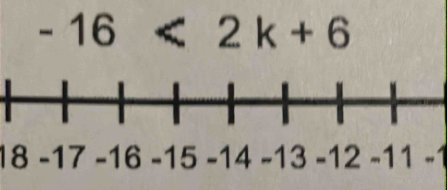 -16<2k+6
18 -17 -16 -15 -14 −13 -12 -11 -1