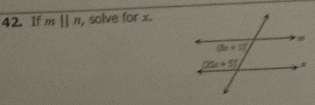 If mparallel n , solve for x.