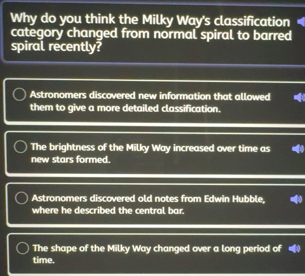 Solved: Why do you think the Milky Way's classification category ...