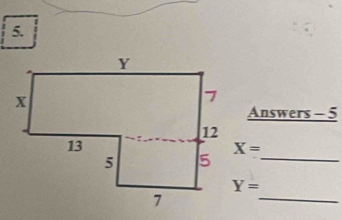 Answers - 5
_
X=
Y=
_