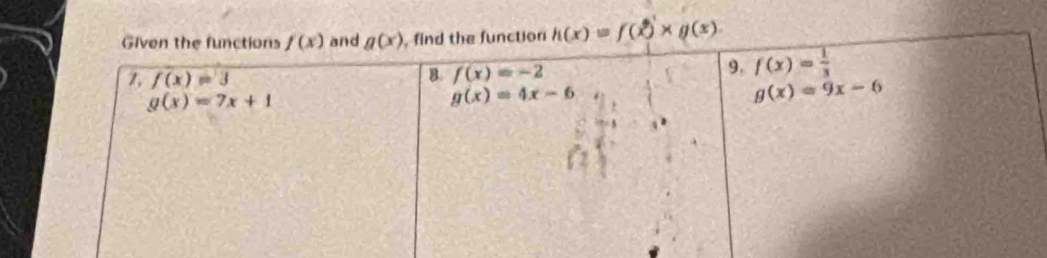 h(x)=f(x)* g(x)