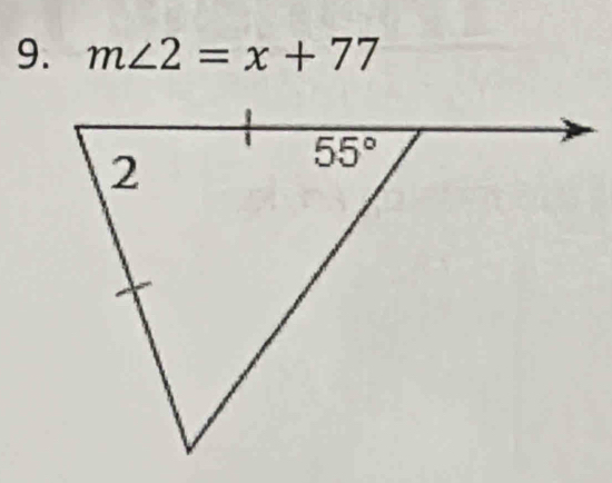 m∠ 2=x+77