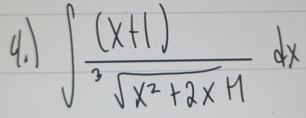 ∈t  ((x+1))/sqrt[3](x^2+2x+1) dx