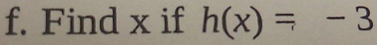 Find x if h(x)=-3