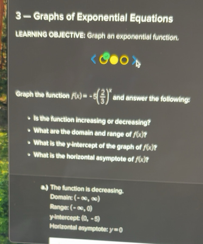 Solved: 3 — Graphs of Exponential Equations LEARNING OBJECTIVE: Graph ...