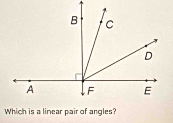 Which is a linear pair of angles?