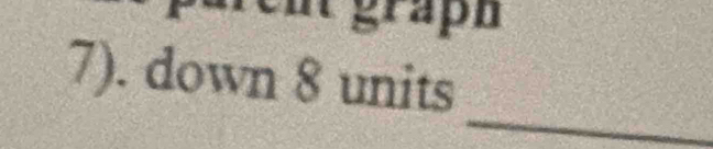 graph 
7). down 8 units 
_