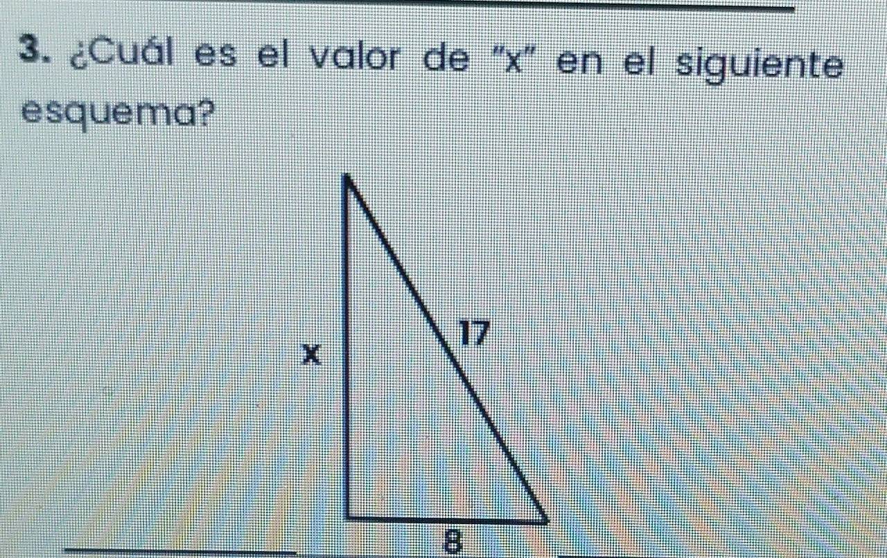 ¿Cuál es el valor de ' x ' en el siguiente 
esquema?