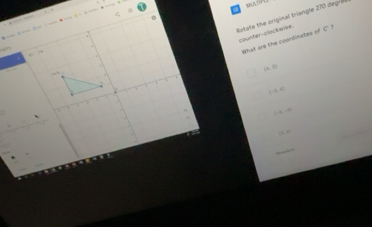 Solved: MUlTIPLE m — . in Rotate the original triangle 270 degrl ...