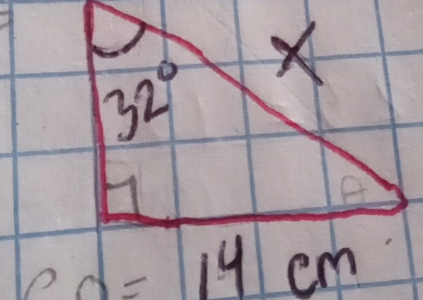 32° ×
A
CO=14 cm