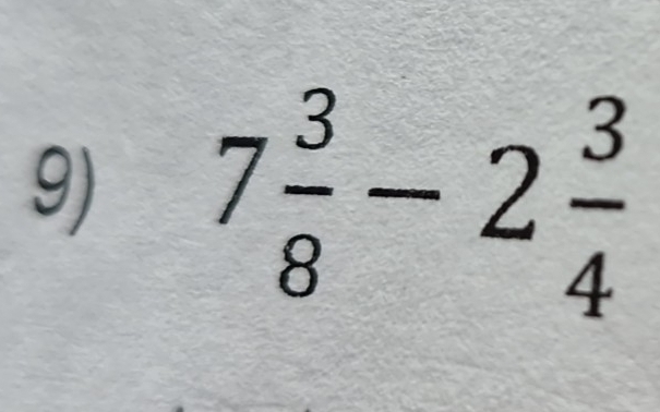 7 3/8 -2 3/4 