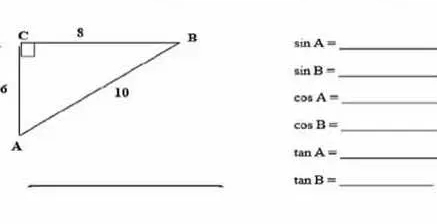 sin A= _ 
_ sin B=
cos A=
_ 
_ cos B=
_ tan A=
_ 
_ tan B=