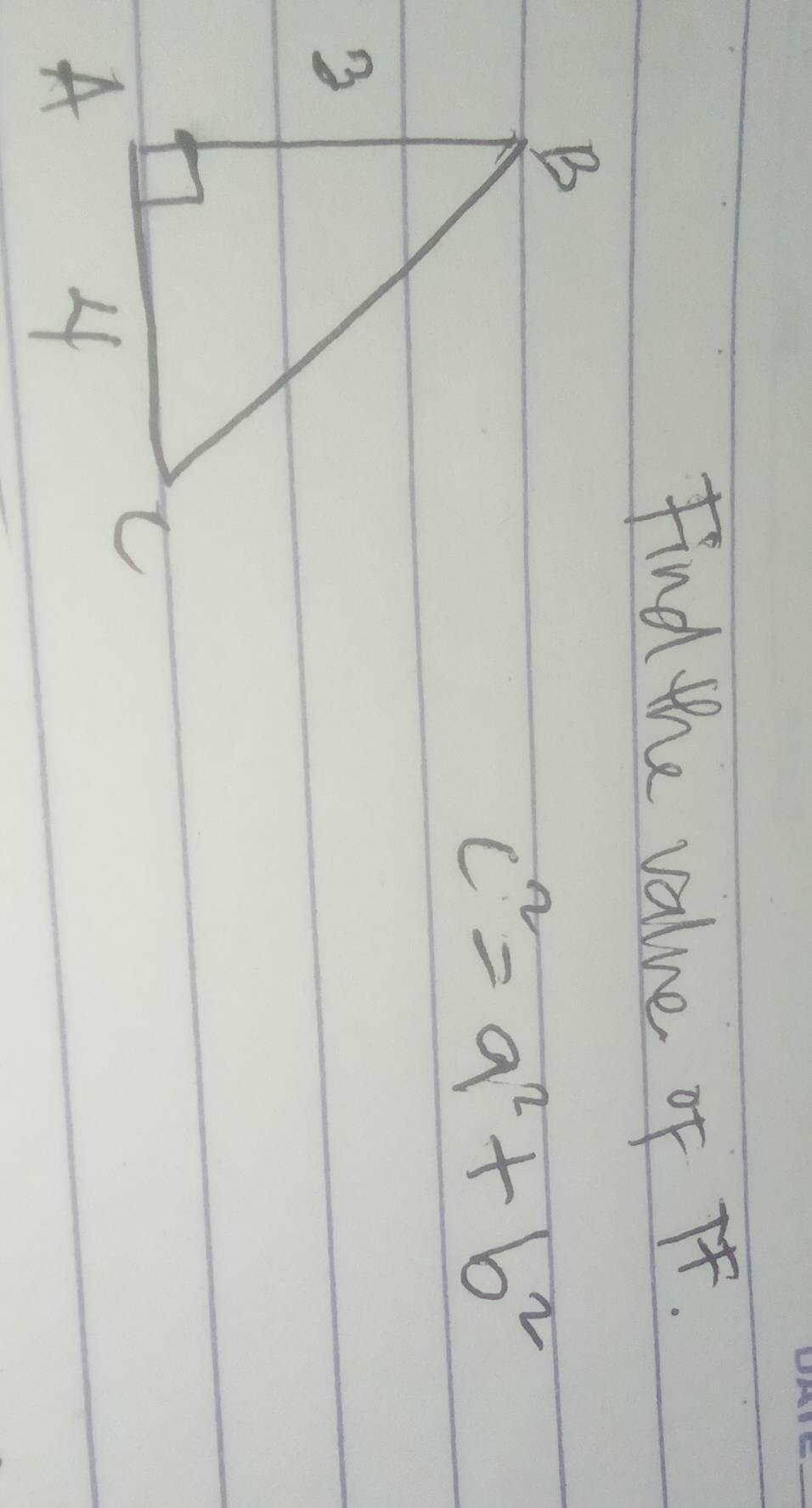 Find the value of Tf.
c^2=a^2+b^2